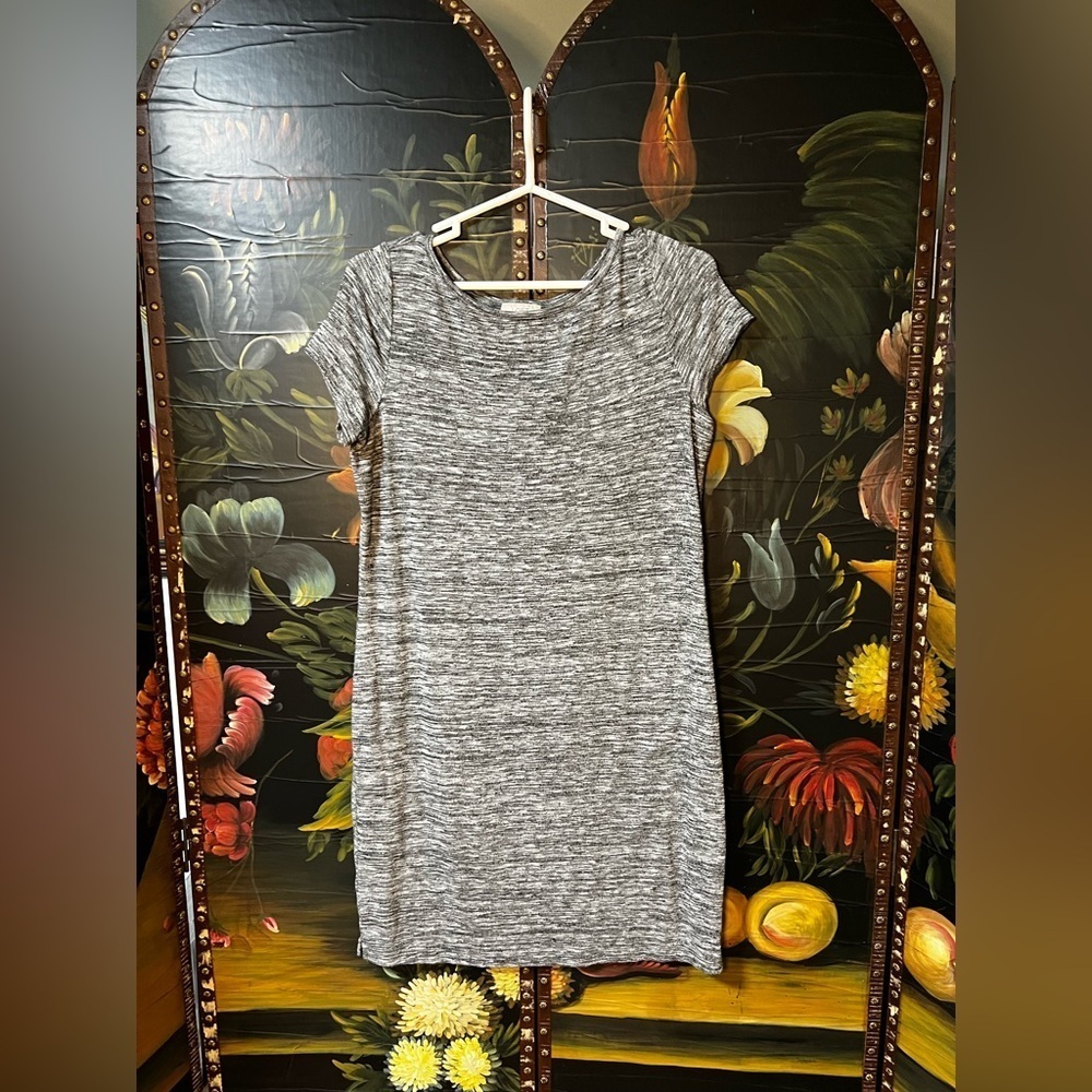 Loft Outlet grey spacedye bodycon short sleeve tee dress (D3)